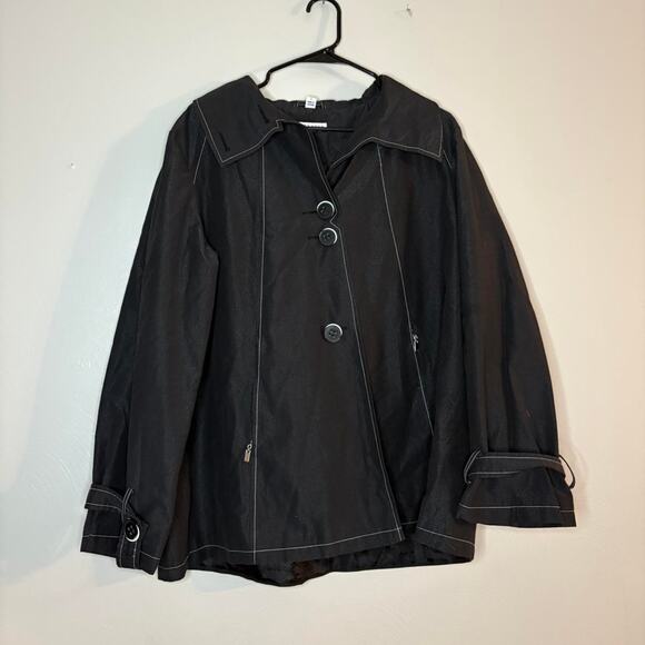Black button swing trench coat| Jacket |Peacoat | Pendleton - Picture 1 of 7